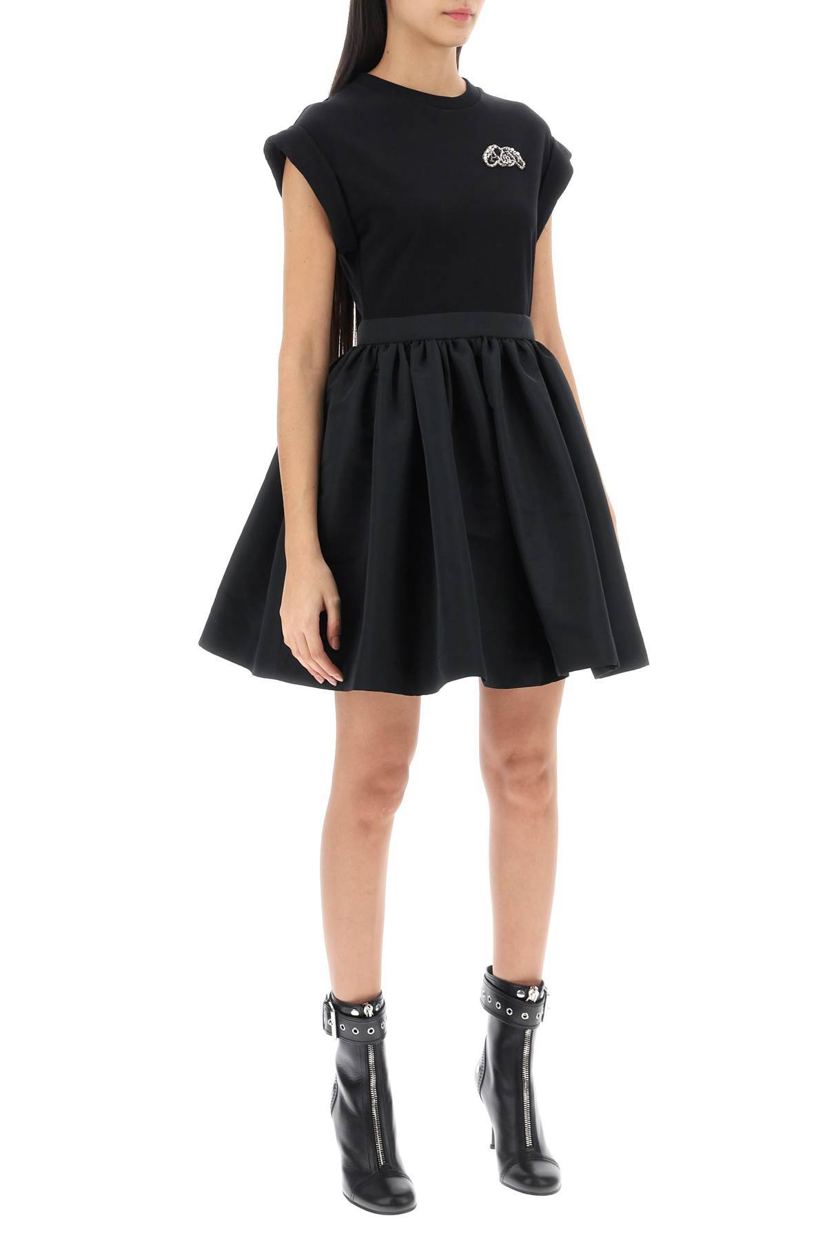 ALEXANDER MCQUEEN hybrid mini dress with seal logo