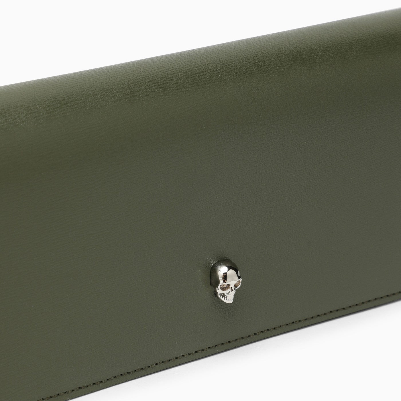 Alexander Mc Queen Khaki Chain Wallet In Leather