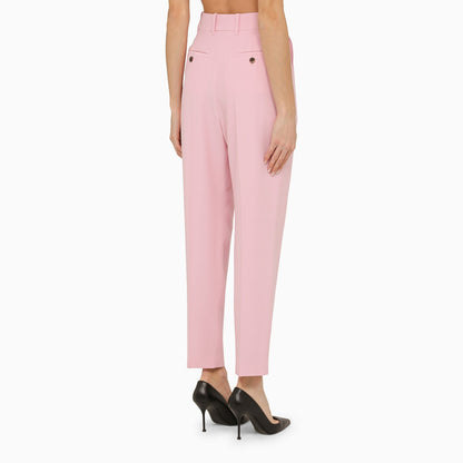 Alexander Mc Queen Pink Regular Trousers With Pleats