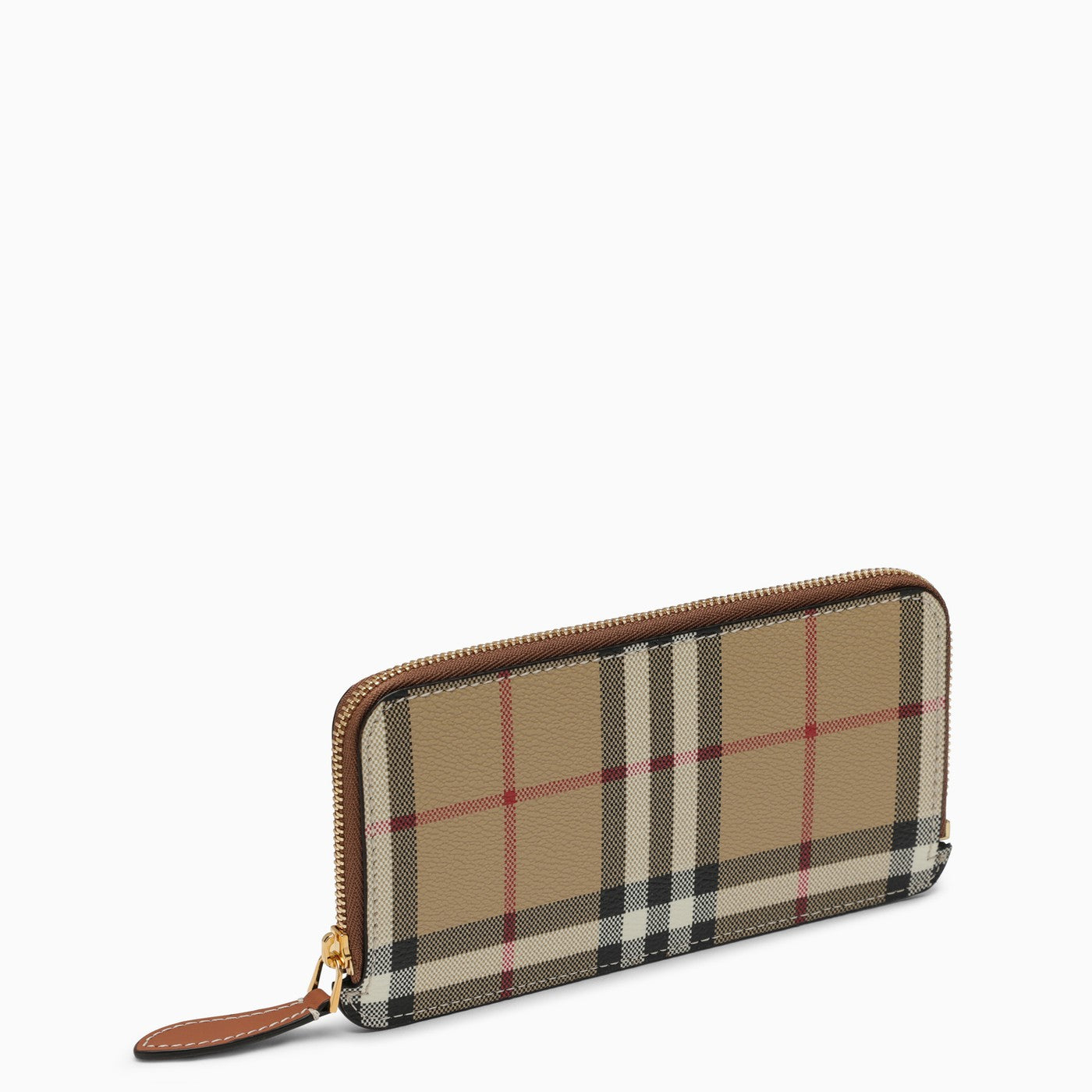 Burberry Beige Wallet With Vintage Check Pattern In Coated Canvas