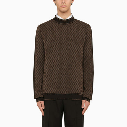 Balmain Brown Wool Turtleneck Sweater