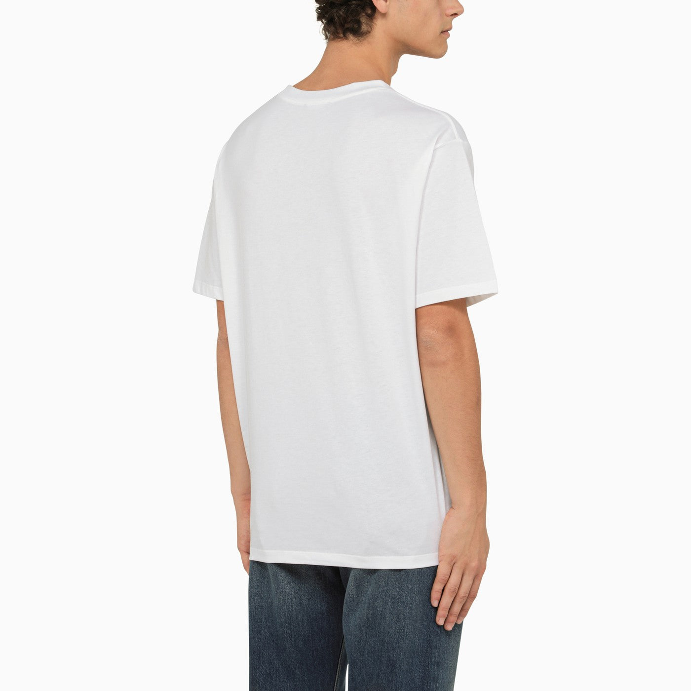 Balmain White Crew Neck T Shirt With Logo