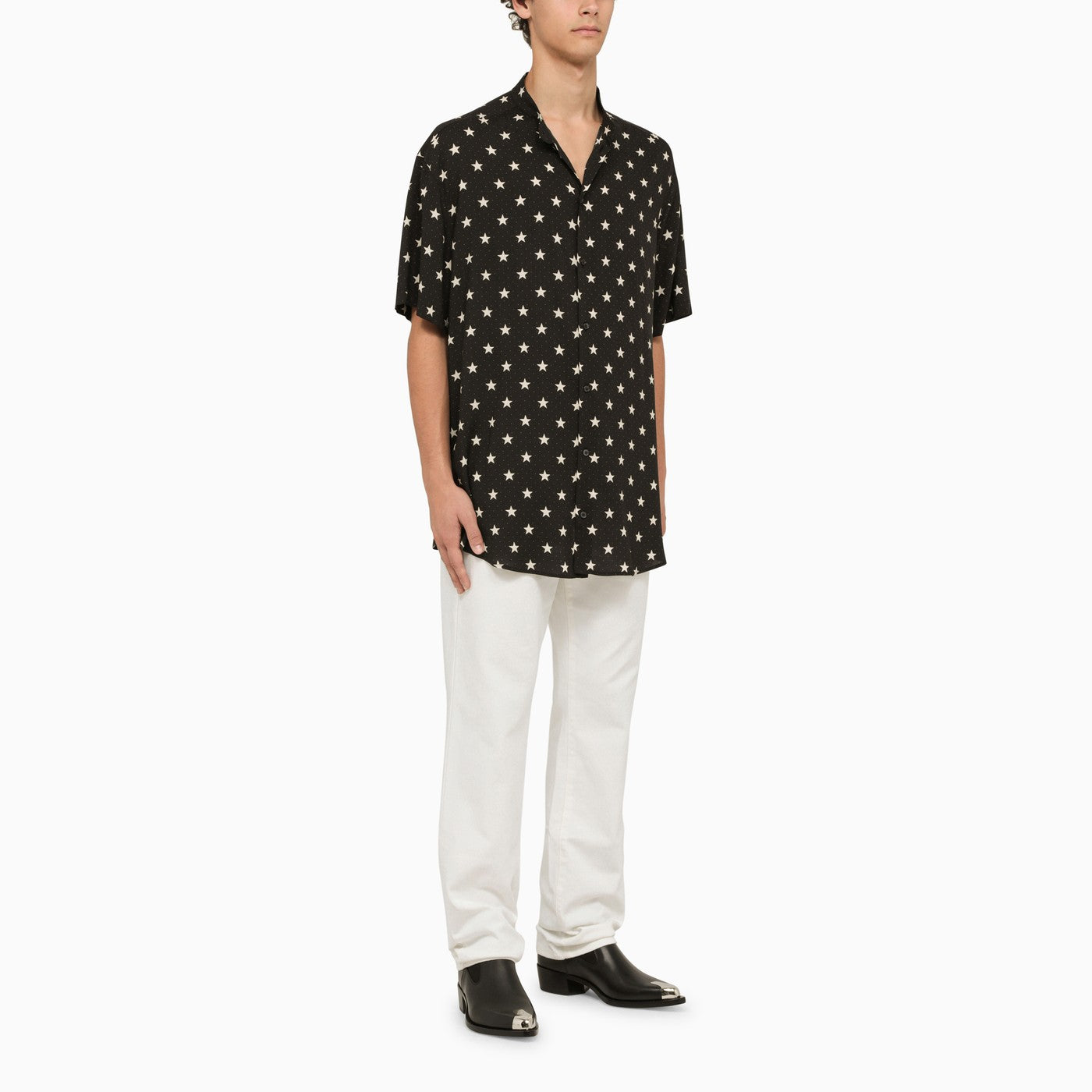 Balmain Black Shirt With Stars