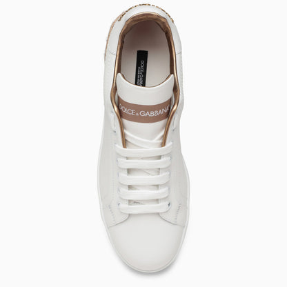 Dolce&Gabbana White/Gold Portofino Sneakers