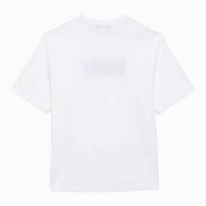 Acne Studios White Crew Neck T Shirt With Logo Print