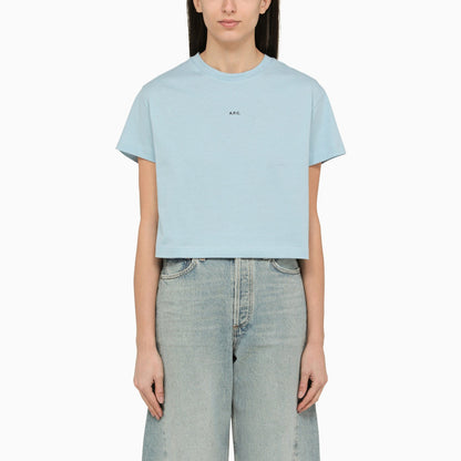 A.P.C. Light Blue T Shirt In Organic Cotton