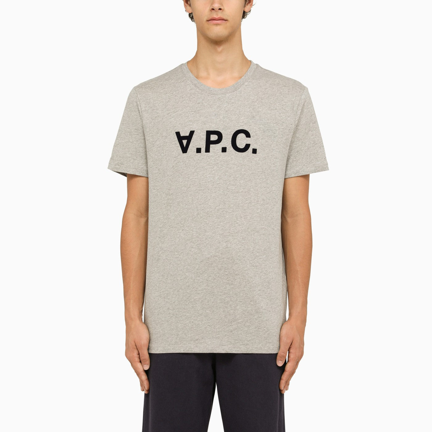 A.P.C. Logoed Grey Crewneck T Shirt