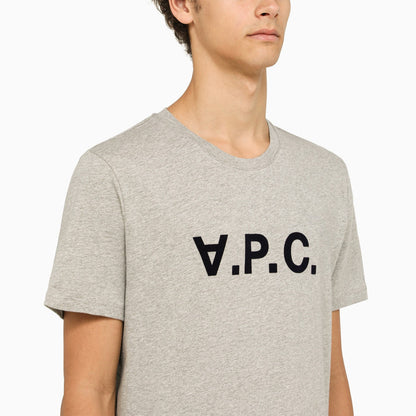 A.P.C. Logoed Grey Crewneck T Shirt