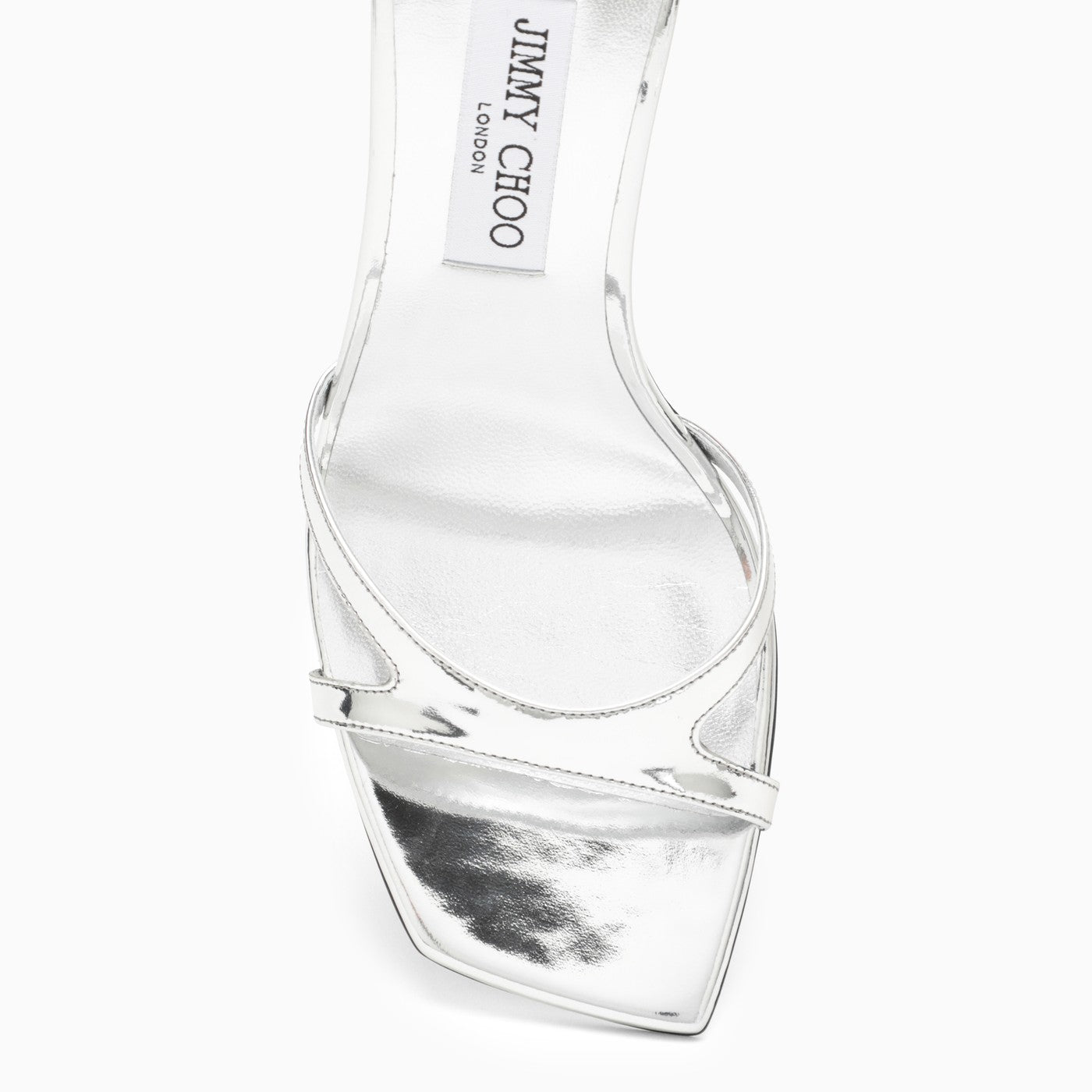 Jimmy Choo Ixia 95 Metallic Silver Leather Sandal