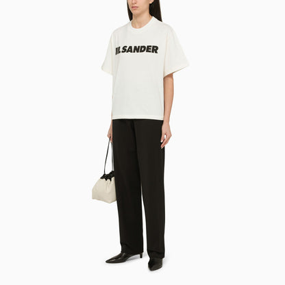 Jil Sander Porcelain Crew Neck T Shirt With Logo