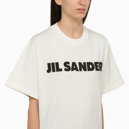 Jil Sander Porcelain Crew Neck T Shirt With Logo