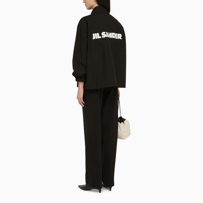 Jil Sander Black Cotton Jacket With Logo