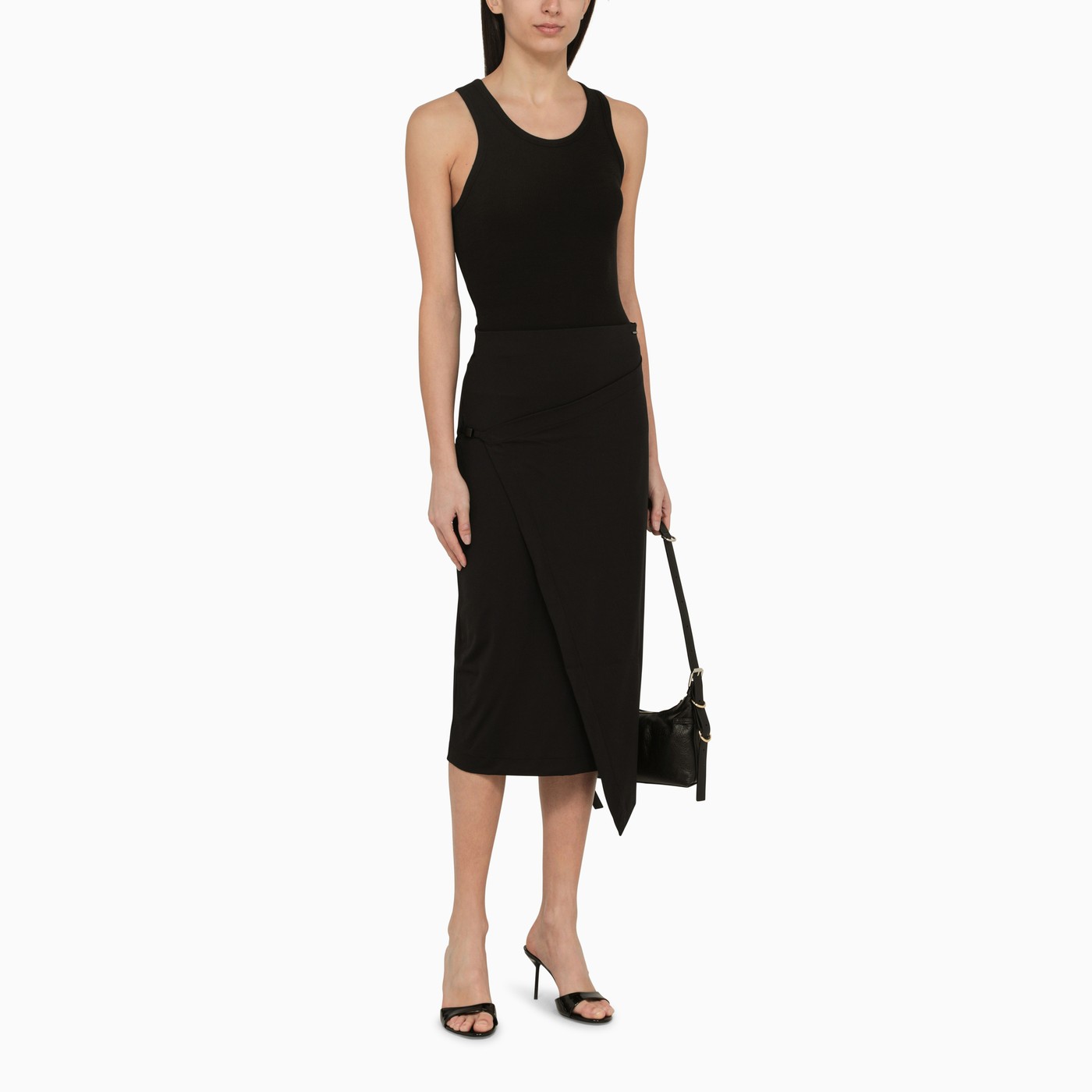 Calvin Klein Black Midi Wrap Skirt