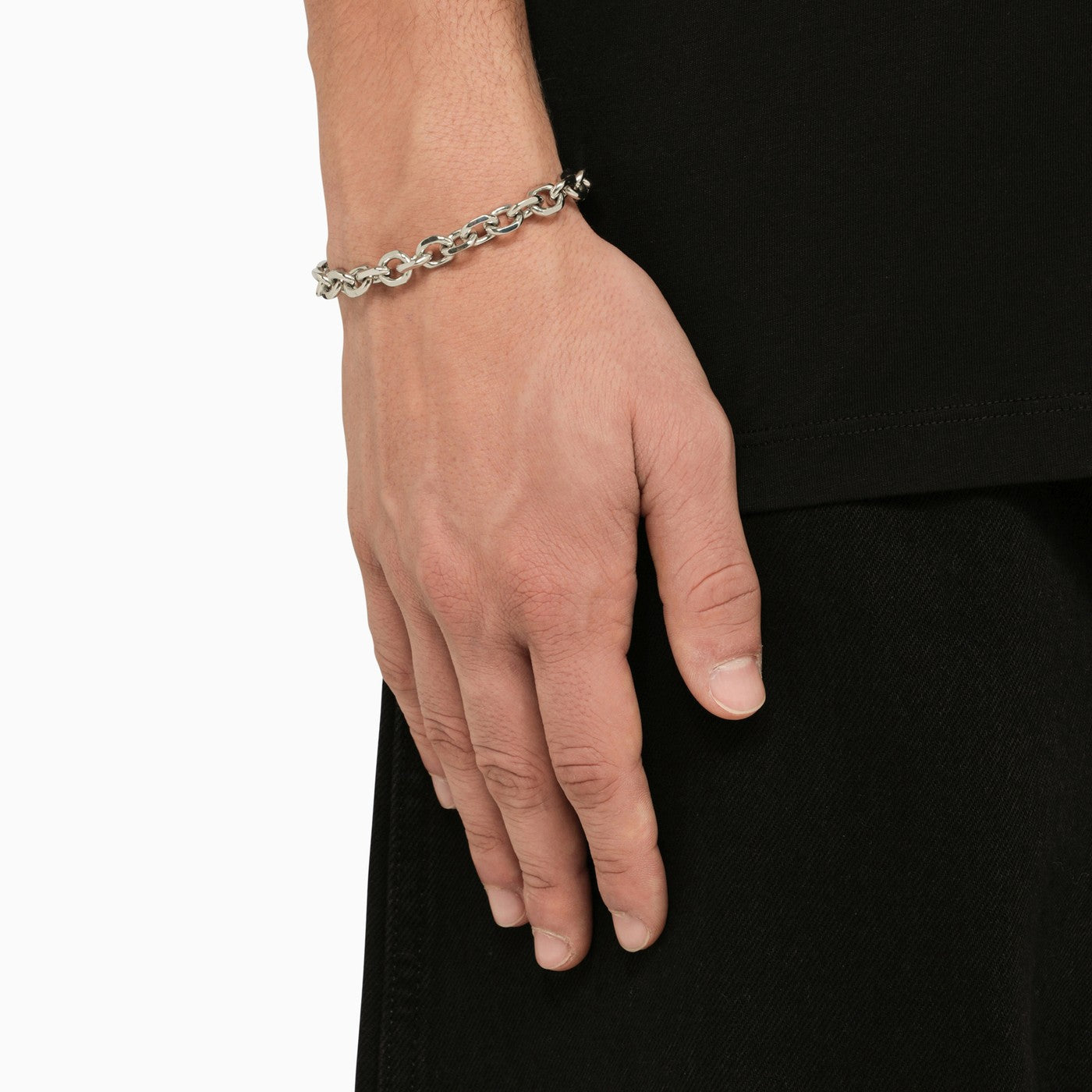 Emanuele Bicocchi Silver 925 Skull Chain Bracelet