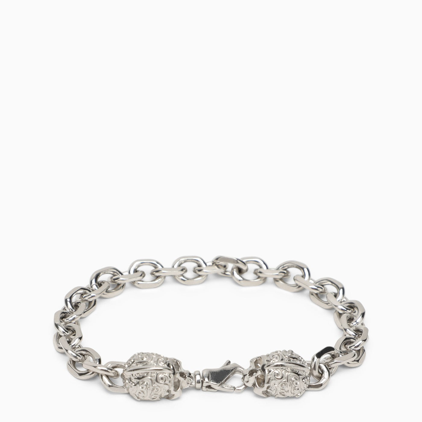 Emanuele Bicocchi Silver 925 Skull Chain Bracelet