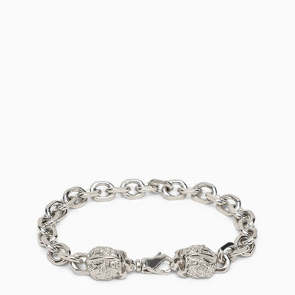 Emanuele Bicocchi Silver 925 Skull Chain Bracelet