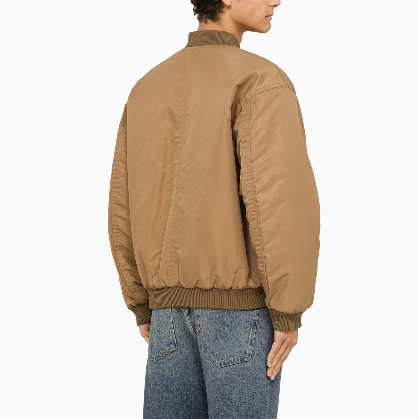 Maison Kitsuné Taupe Nylon Bomber Jacket