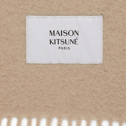 Maison Kitsuné Beige Wool Scarf