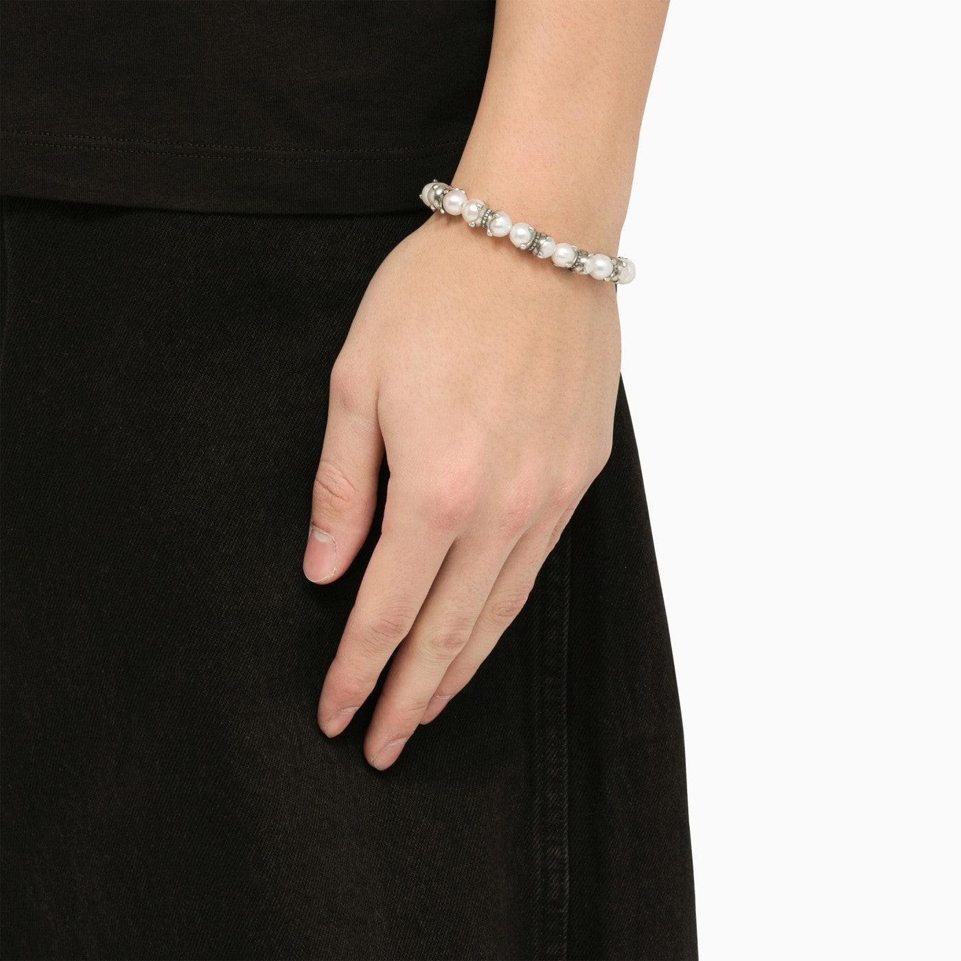 Emanuele Bicocchi Silver 925 Bracelet With Pearls And Claws