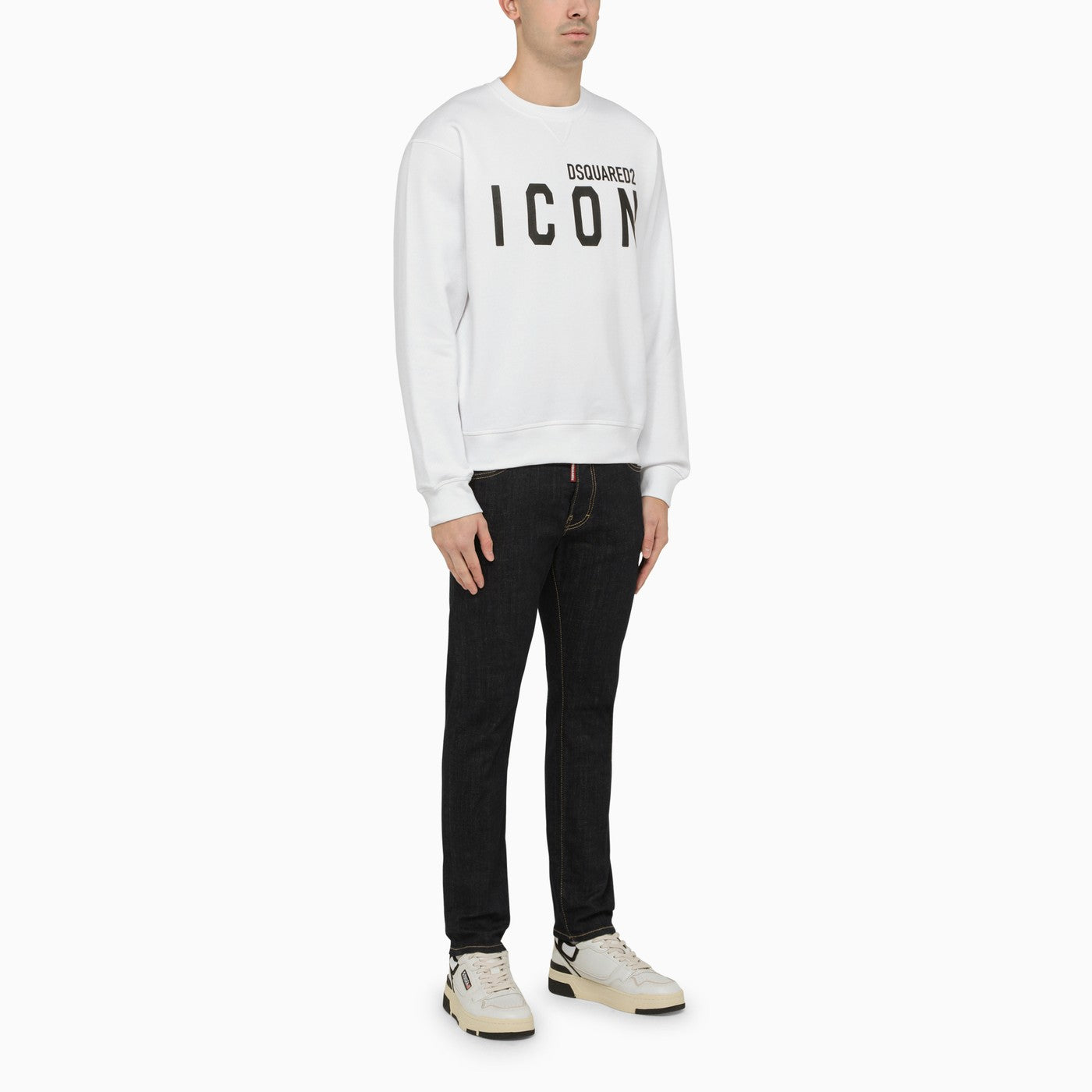 Dsquared2 White Cotton Crew Neck Sweatshirt