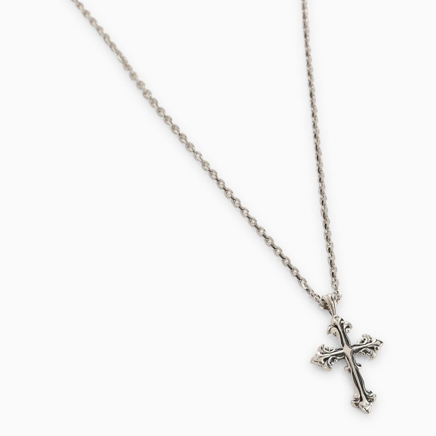 Emanuele Bicocchi Avelli Small Cross Necklace In 925 Silver