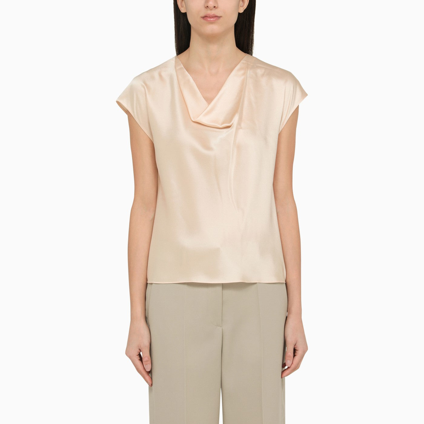 Vince Champagne Coloured Silk Blouse