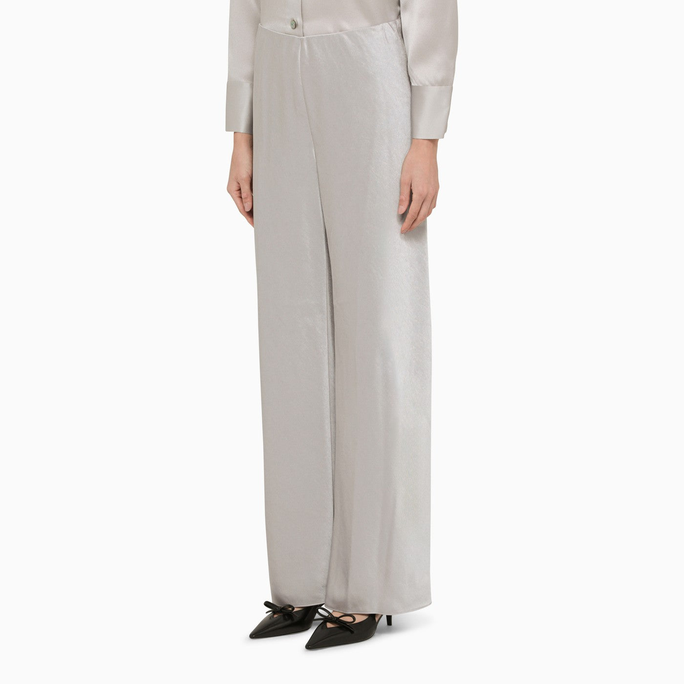 Vince Pearl Grey Satin Trousers