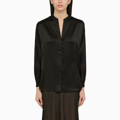 Vince Black Silk Blouse