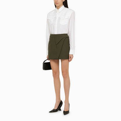 Wardrobe.Nyc Military Green Wool Mini Skirt