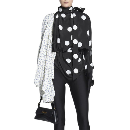 Balenciaga Polka Dot High Neck Top