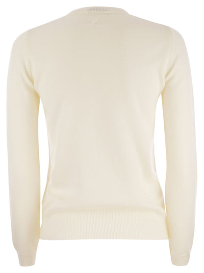 Max Mara Bari Wool And Cashmere Sweater With Embroidery