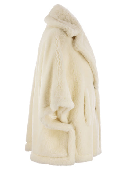 Max Mara Aleggio Short Cape In Teddy Fabric