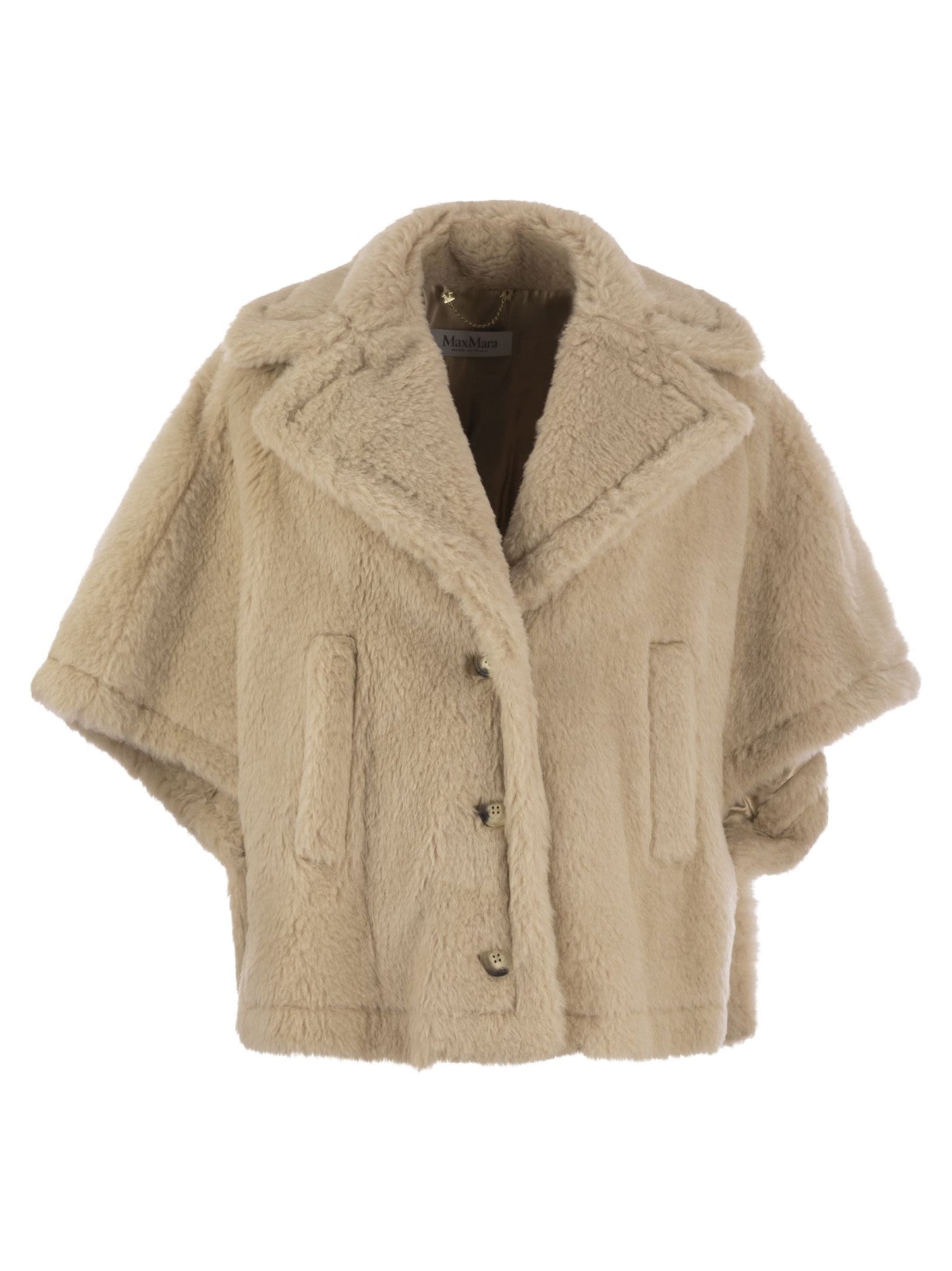 Max Mara Aleggio Short Cape In Teddy Fabric