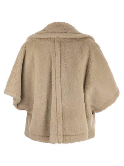 Max Mara Aleggio Short Cape In Teddy Fabric