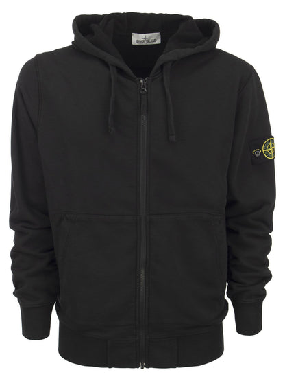 Stone Island Cotton Sweatshirt With Hood And Zip