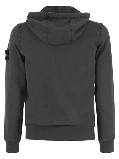 Stone Island Cotton Sweatshirt With Hood And Zip