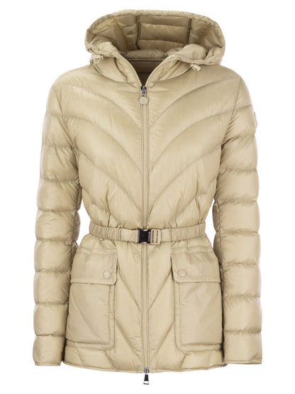 Moncler Argenno Down Jacket With Hood And Belt