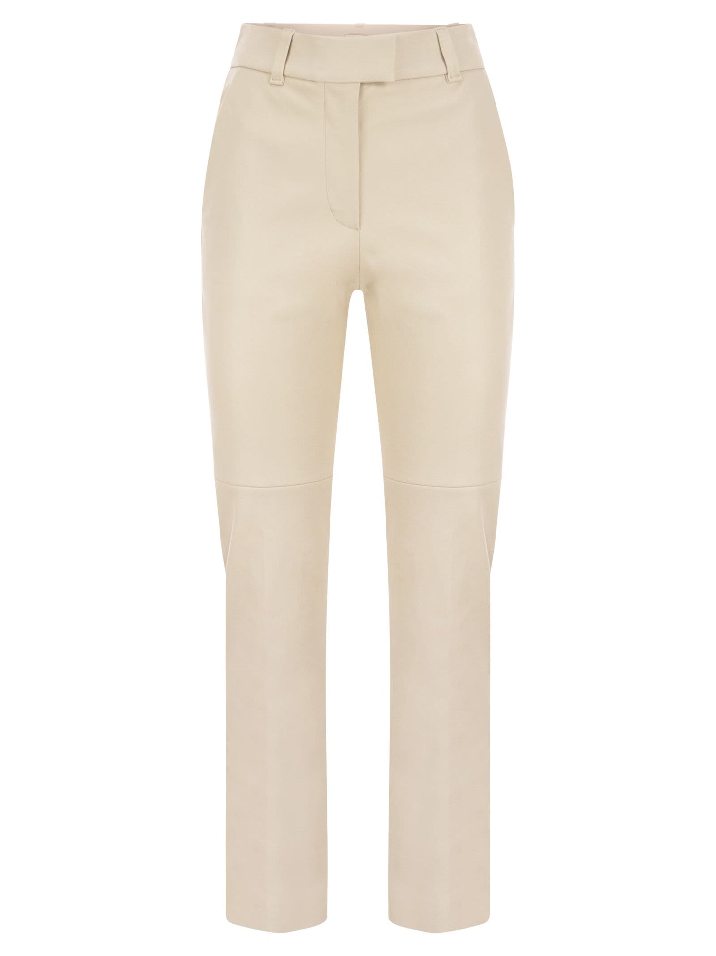 Brunello Cucinelli Stretch Nappa Leather Cigarette Trousers