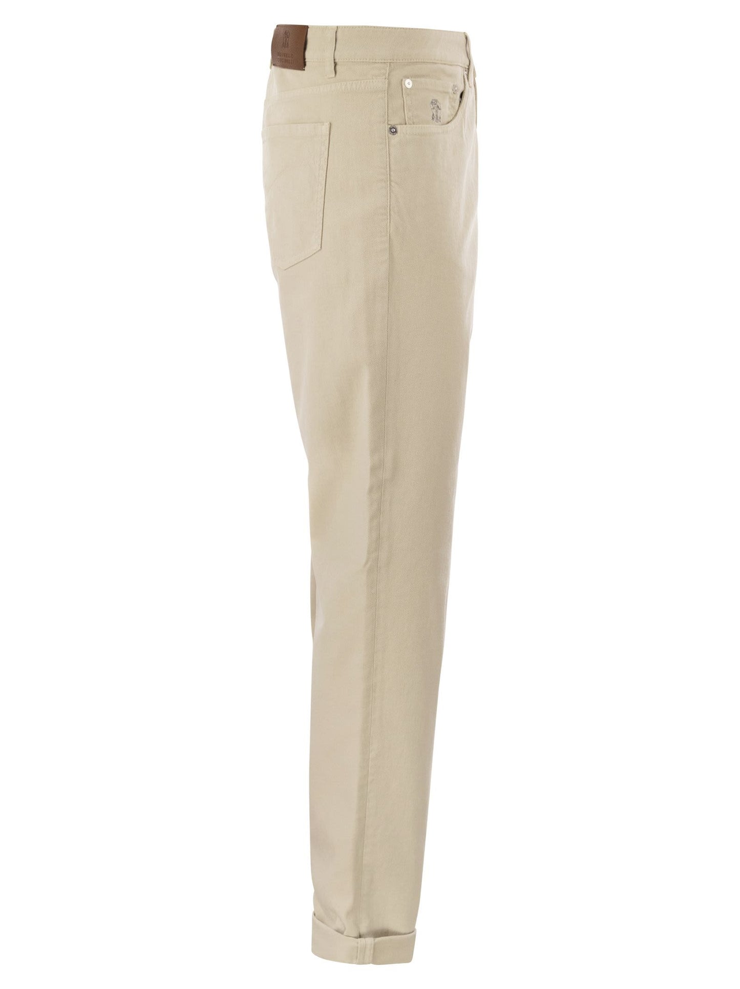 Brunello Cucinelli Five Pocket Traditional Fit Trousers In Light Comfort Dyed Denim