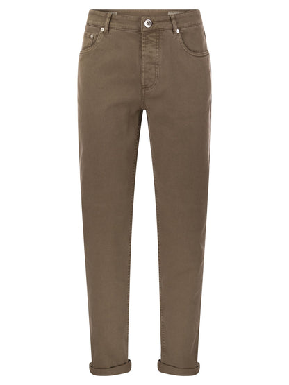 Brunello Cucinelli Five Pocket Traditional Fit Trousers In Light Comfort Dyed Denim