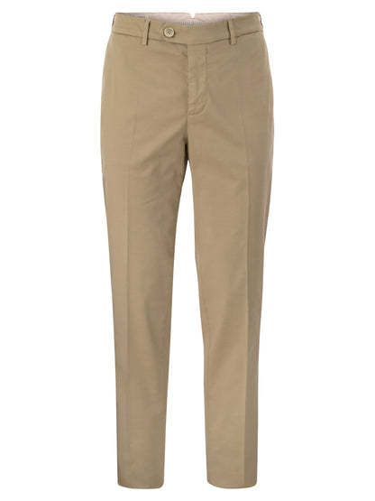 Brunello Cucinelli Italian Fit Cotton Gabardine Trousers