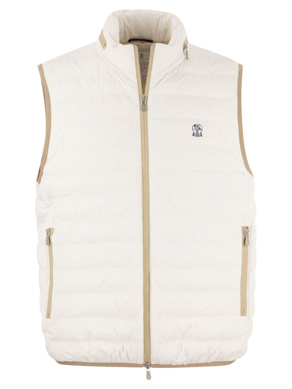 Brunello Cucinelli Sleeveless Down Jacket In Membranated Nylon